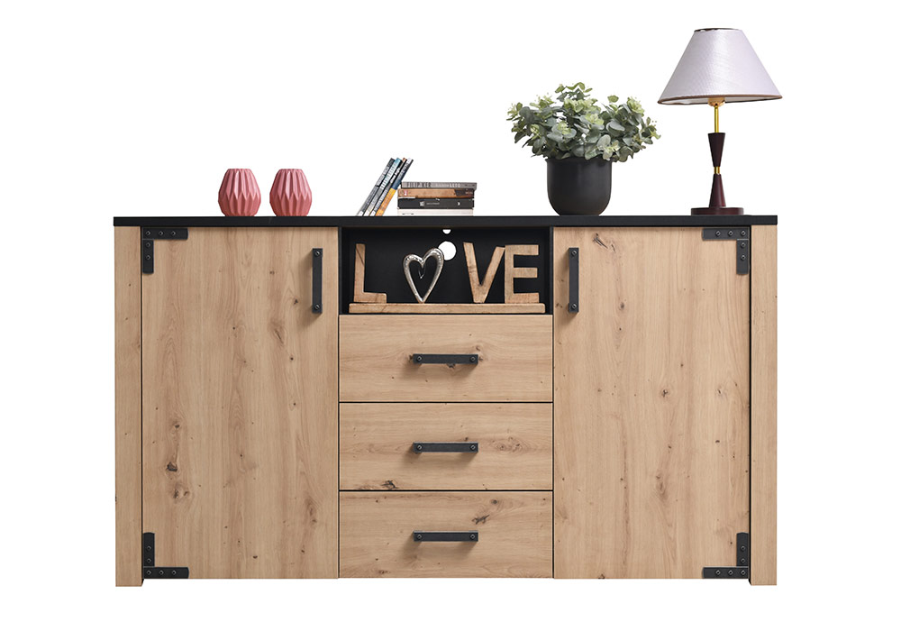 Enfilade 2 Portes 3 Tiroirs (Collection Lazio) Meubles Grossiste de Meubles & Électroménager à l'International 6 commander enfilade le port 974 réunion