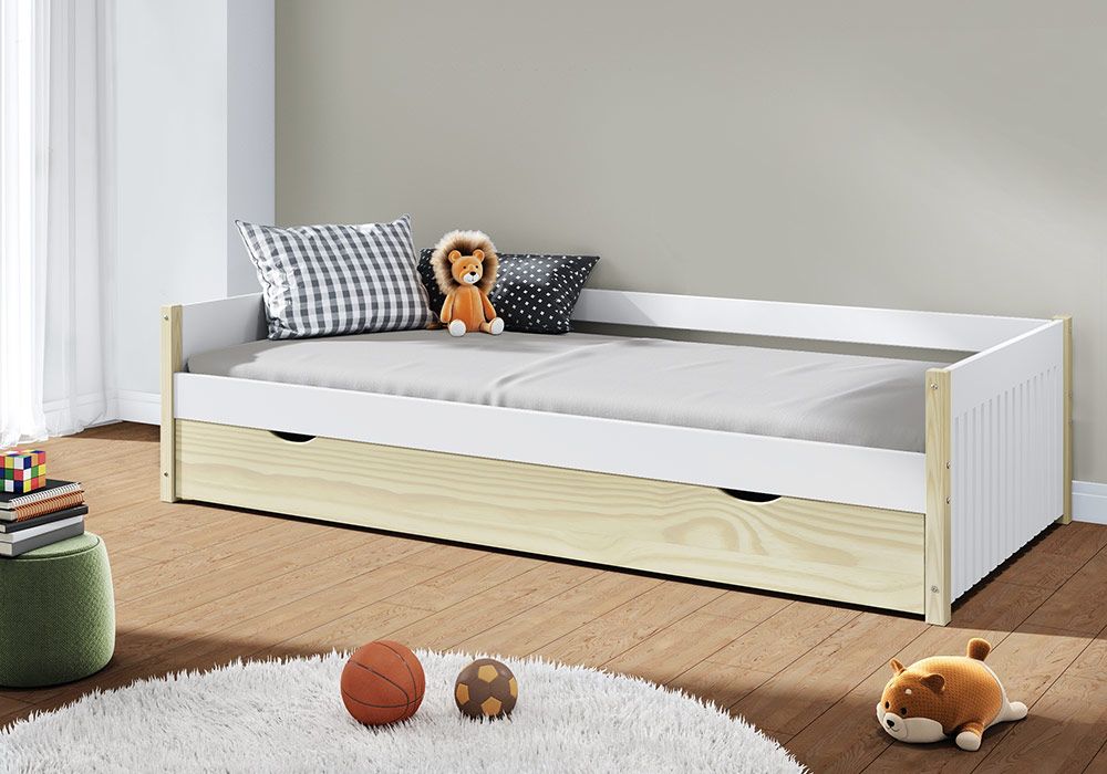 Lit Gigogne 90x190cm avec Tiroir-Lit Blanc/Naturel Cire Valka Chambres Enfant Grossiste de Meubles & Électroménager à l'International 6 Lit Gigogne 90x190cm avec Tiroir-Lit Blanc/Naturel Cire Valka Chambres Enfant Grossiste de Meubles & Électroménager à l'International 6
