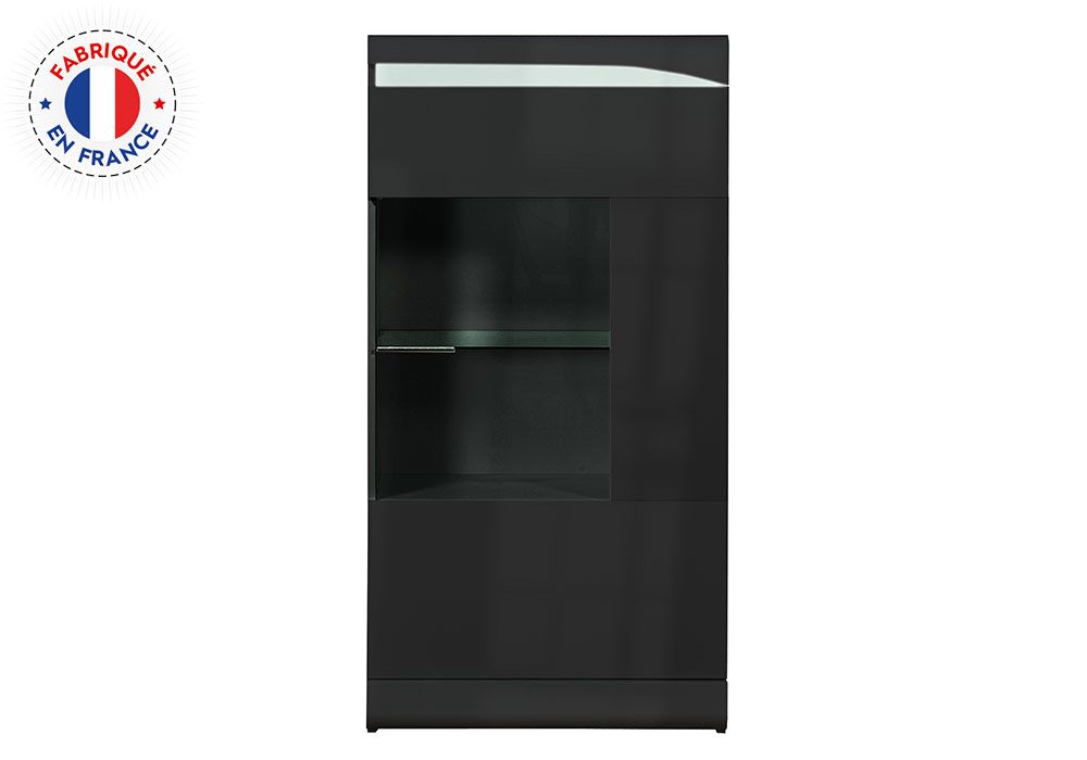Vitrine 1 Porte (Collection Ovio Noir) Meubles Grossiste de Meubles & Électroménager à l'International 7