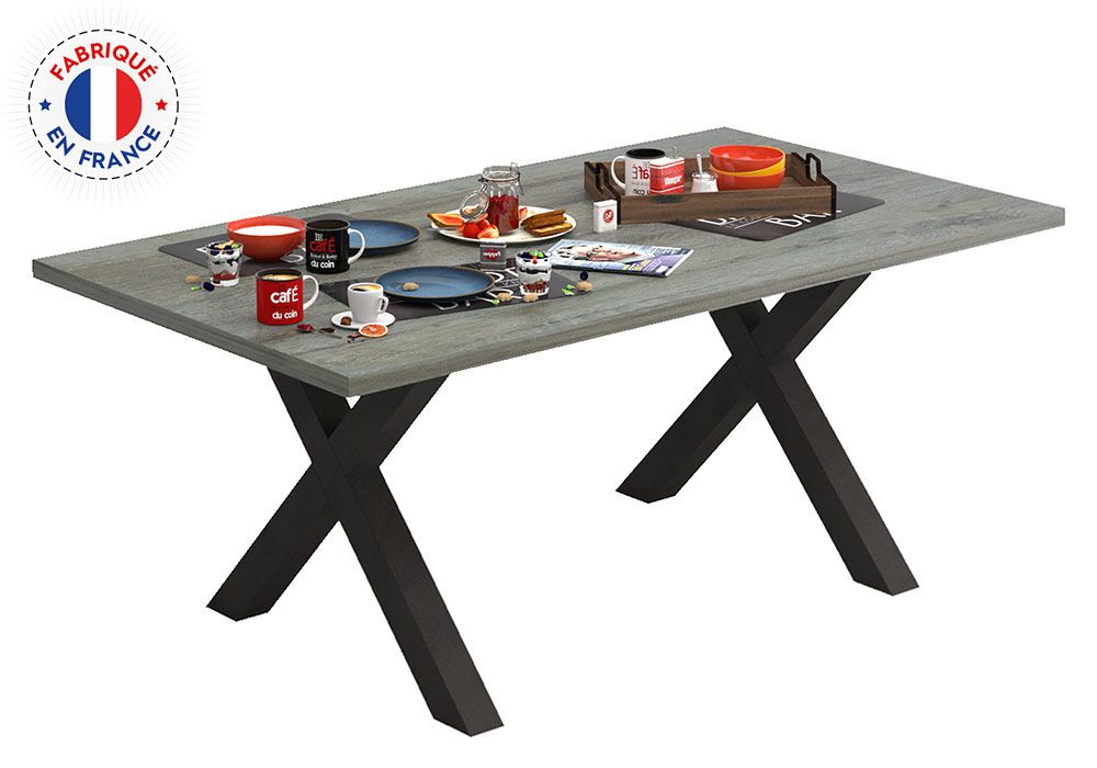 Table à Manger Piétement en Métal (Collection Baxter Gris) Salles à Manger Grossiste de Meubles & Électroménager à l'International 6 commander table à manger le port 974 réunion