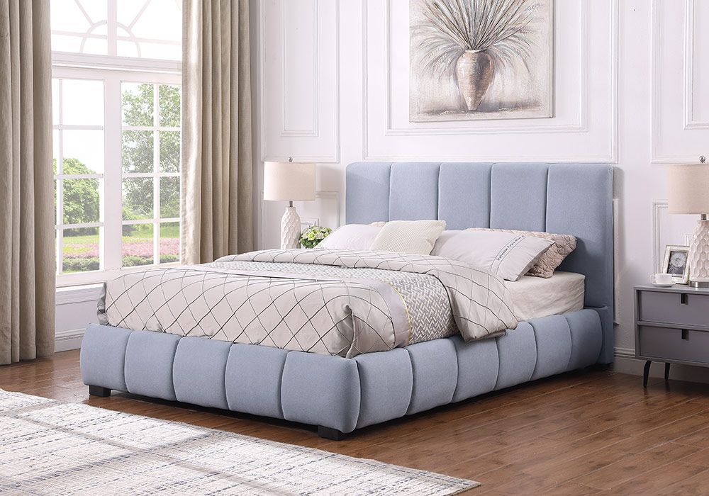 Lit en Tissus 160x200cm Gris Clair Sophie Chambres à Coucher Grossiste de Meubles & Électroménager à l'International 6 Lit en Tissus 160x200cm Gris Clair Sophie Chambres à Coucher Grossiste de Meubles & Électroménager à l'International 6