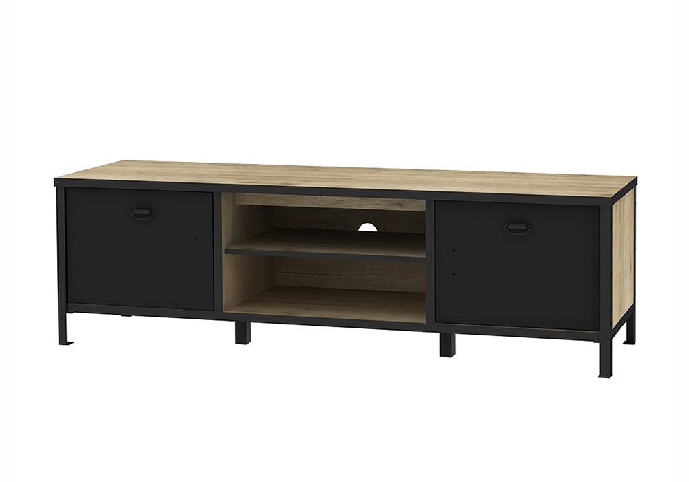 Meuble TV 2 Portes avec Niches (Collection Harlem Industriel) Meubles Grossiste de Meubles & Électroménager à l'International 6 commander meuble tv le port 974 réunion