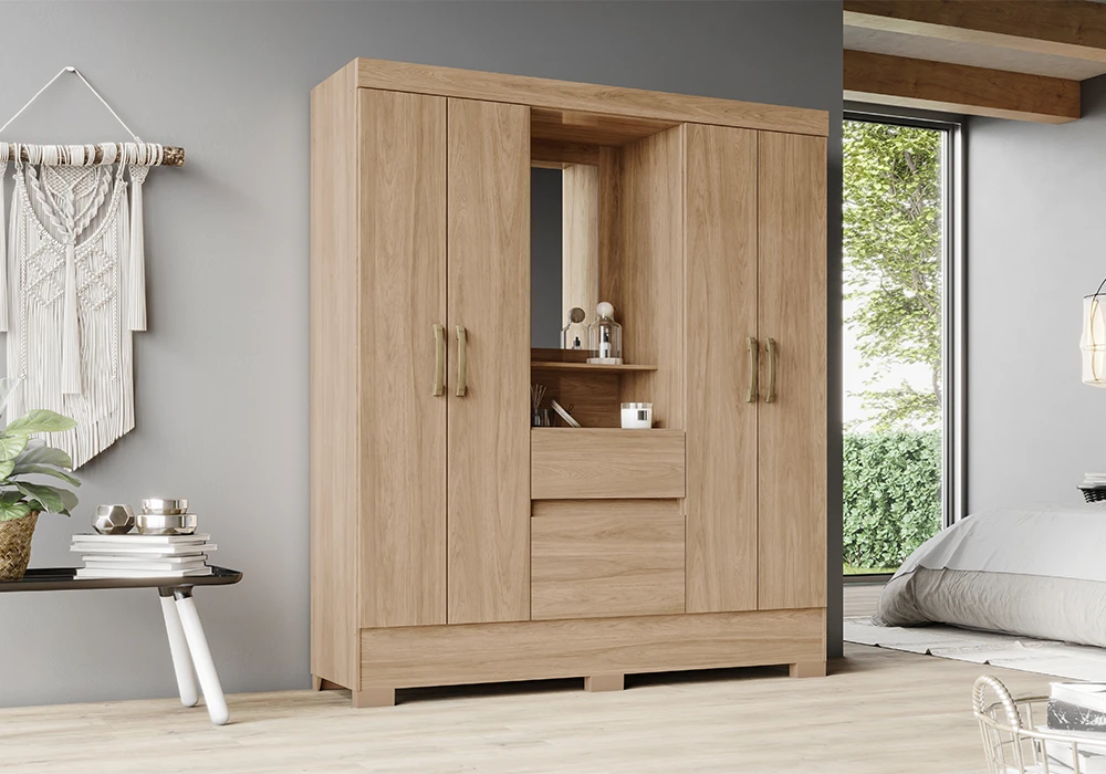 Armoire 4 Portes 2 Tiroirs avec Miroir Armoires, Commodes & Chevets Grossiste de Meubles & Électroménager à l'International 6 acheter armoire le port 974 réunion