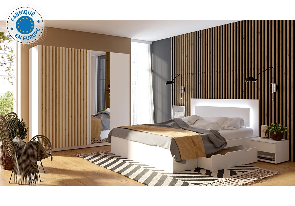 Lit 160x200cm avec Tiroir (Collection Fino/Gozello) Chambres à Coucher Grossiste de Meubles & Électroménager à l'International 6 Lit 160x200cm avec Tiroir (Collection Fino/Gozello) Chambres à Coucher Grossiste de Meubles & Électroménager à l'International 6