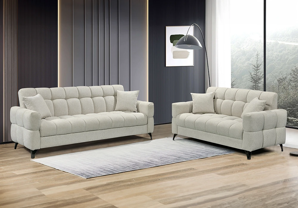 Salon Canapé 3 Places Convertible + Canapé 2 Places Beige Classiques Grossiste de Meubles & Électroménager à l'International 6 acheter salon le port 974 reunion