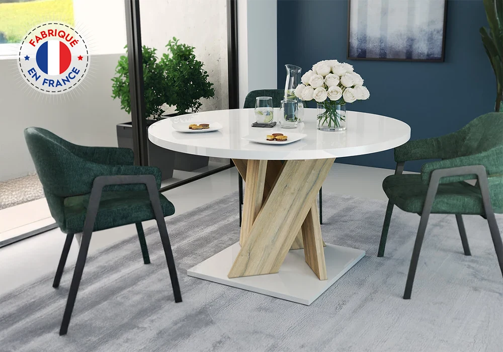 Table Ronde avec 1 Allonge (Collection Castel) Salles à Manger Grossiste de Meubles & Électroménager à l'International 6 Table Ronde avec 1 Allonge (Collection Castel) Salles à Manger Grossiste de Meubles & Électroménager à l'International 6