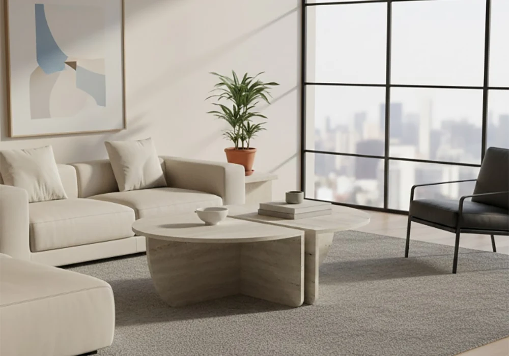 Set 2 Tables de Salon CLARIE TRAVERTINE Salles à Manger Grossiste de Meubles & Électroménager à l'International 6 Set 2 Tables de Salon CLARIE TRAVERTINE Salles à Manger Grossiste de Meubles & Électroménager à l'International 6