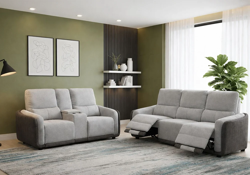 Salon Revea Bi-Couleur : Canapé 3 Places Relax Électrique Multiposition + Canapé 2 Places Relax Avec Console Centrale Classiques Grossiste de Meubles & Électroménager à l'International 6 Salon Revea Bi-Couleur : Canapé 3 Places Relax Électrique Multiposition + Canapé 2 Places Relax Avec Console Centrale Classiques Grossiste de Meubles & Électroménager à l'International 6