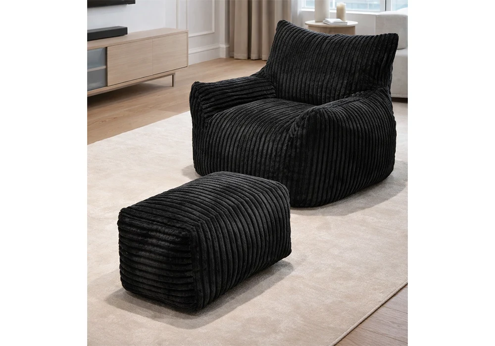 Fauteuil Lounge LISBOA Compressé Avec un Pouf Repose-Pieds Libra Noir Fauteuils, Tabourets & Poufs Grossiste de Meubles & Électroménager à l'International 6 Fauteuil Lounge LISBOA Compressé Avec un Pouf Repose-Pieds Libra Noir Fauteuils, Tabourets & Poufs Grossiste de Meubles & Électroménager à l'International 6